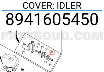 Isuzu 8941605450 COVER; IDLER