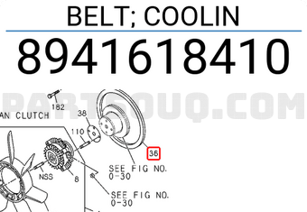 Isuzu 8941618410 BELT; COOLIN