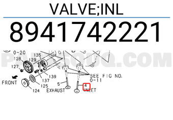 Isuzu 8941742221 VALVE;INL