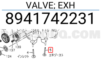 Isuzu 8941742231 VALVE; EXH