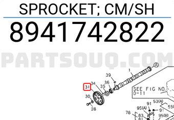 Isuzu 8941742822 SPROCKET; CM/SH