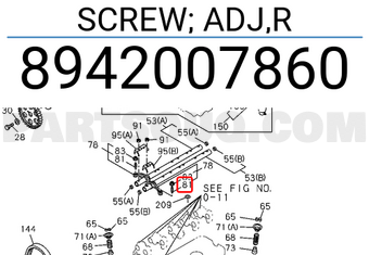 Isuzu 8942007860 SCREW; ADJ,R