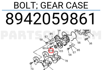Isuzu 8942059861 BOLT; GEAR CASE