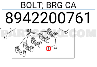 Isuzu 8942200761 BOLT; BRG CA