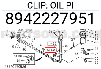 Isuzu 8942227951 CLIP; OIL PI
