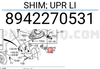 Isuzu 8942270531 SHIM; UPR LI