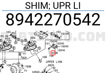 Isuzu 8942270542 SHIM; UPR LI