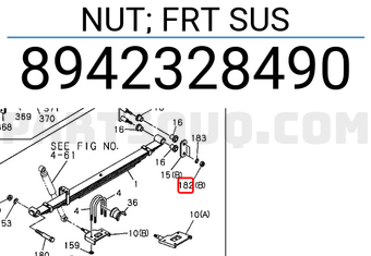 Isuzu 8942328490 NUT; FRT SUS