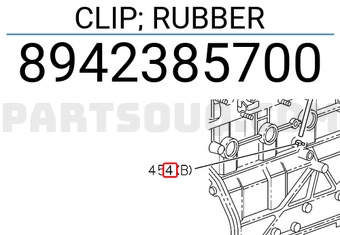 Isuzu 8942385700 CLIP; RUBBER