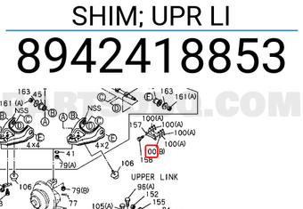 Isuzu 8942418853 SHIM; UPR LI