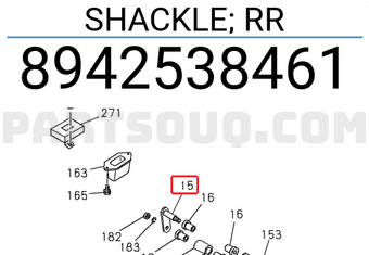 Isuzu 8942538461 SHACKLE; RR