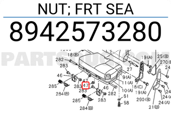 Isuzu 8942573280 NUT; FRT SEA