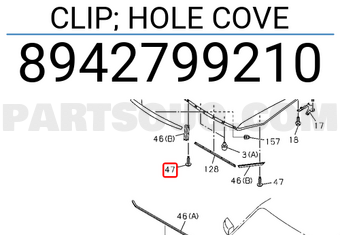 Isuzu 8942799210 CLIP; HOLE COVE