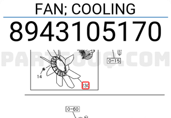Isuzu 8943105170 FAN; COOLING