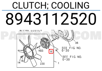 Isuzu 8943112520 CLUTCH; COOLING