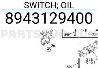 Isuzu 8943129400 SWITCH; OIL