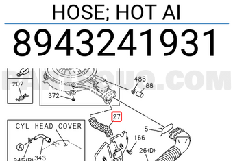 Isuzu 8943241931 HOSE; HOT AI