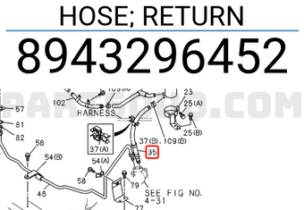 Isuzu 8943296452 HOSE; RETURN