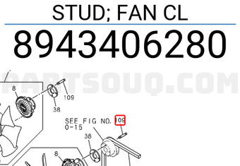 Isuzu 8943406280 STUD; FAN CL