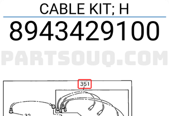 Isuzu 8943429100 CABLE KIT; H
