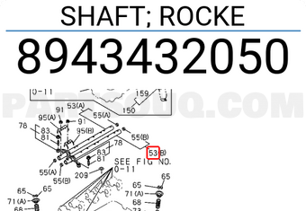 Isuzu 8943432050 SHAFT; ROCKE