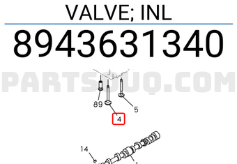 Isuzu 8943631340 VALVE; INL