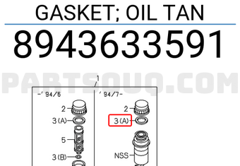 Isuzu 8943633591 GASKET; OIL TAN