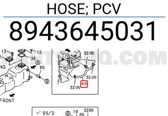 Isuzu 8943645031 HOSE; PCV