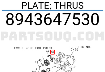 Isuzu 8943647530 PLATE; THRUS