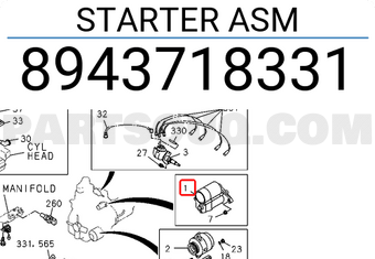 Isuzu 8943718331 STARTER ASM