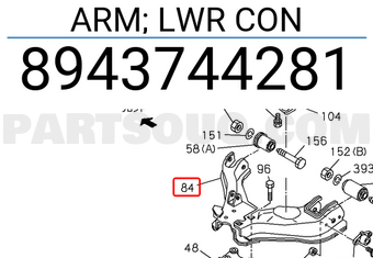 Isuzu 8943744281 ARM; LWR CON