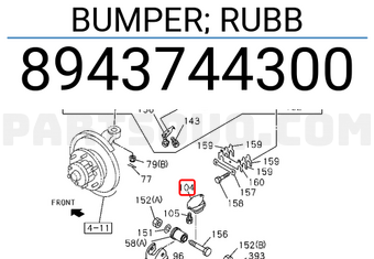 Isuzu 8943744300 BUMPER; RUBB