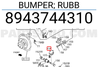 Isuzu 8943744310 BUMPER; RUBB