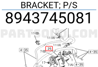 Isuzu 8943745081 BRACKET; P/S