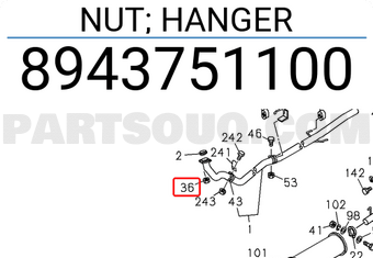 Isuzu 8943751100 NUT; HANGER
