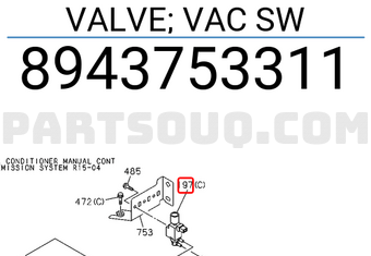 Isuzu 8943753311 VALVE; VAC SW