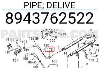 Isuzu 8943762522 PIPE; DELIVE