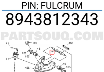 Isuzu 8943812343 PIN; FULCRUM