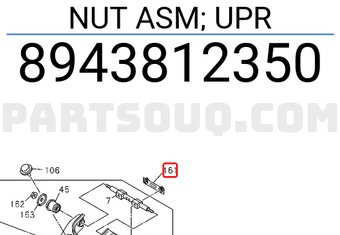 Isuzu 8943812350 NUT ASM; UPR