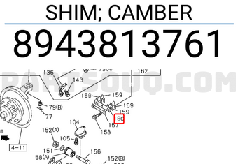 Isuzu 8943813761 SHIM; CAMBER
