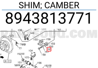 Isuzu 8943813771 SHIM; CAMBER