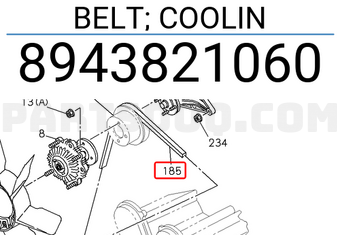 Isuzu 8943821060 BELT; COOLIN