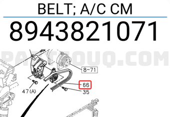 Isuzu 8943821071 BELT; A/C CM