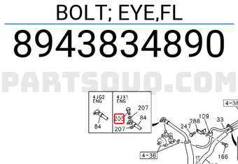 Isuzu 8943834890 BOLT; EYE,FL