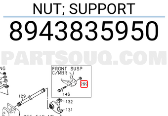 Isuzu 8943835950 NUT; SUPPORT