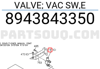 Isuzu 8943843350 VALVE; VAC SW,E
