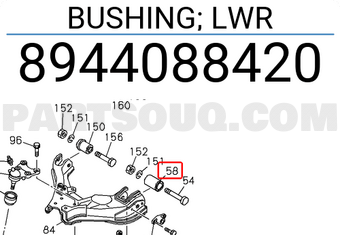 Isuzu 8944088420 BUSHING; LWR