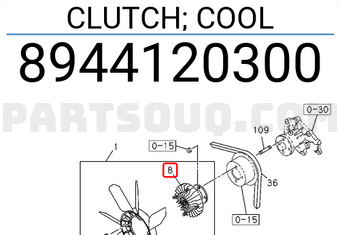 Isuzu 8944120300 CLUTCH; COOL