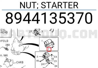 Isuzu 8944135370 NUT; STARTER