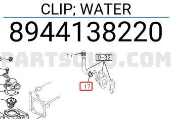 Isuzu 8944138220 CLIP; WATER